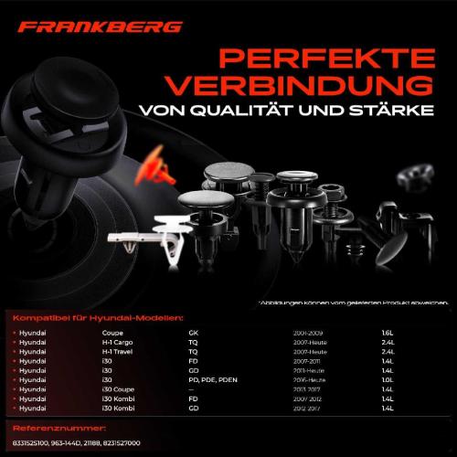 Frankberg 20x Befestigungsclips Türverkleidung für Hyundai Tucson i30 iX35 KIA Cee'D Pro Bild Frankberg 20x Befestigungsclips Türverkleidung für Hyundai Tucson i30 iX35 KIA Cee'D Pro