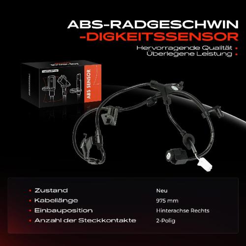 1x ABS Sensor Hinterachse rechts für Alfa Romeo 147 937 1.6L 1.9L 2.0L 2001-2010 Bild 1x ABS Sensor Hinterachse rechts für Alfa Romeo 147 937 1.6L 1.9L 2.0L 2001-2010