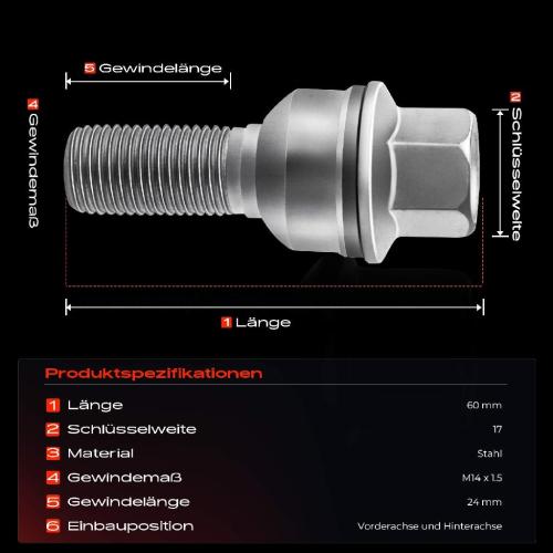 10x Radschraube für VW Touareg CR7 Audi A8 Q3 Q5 8RB Q7 4MB 4MG Q8 4MN Bild 10x Radschraube für VW Touareg CR7 Audi A8 Q3 Q5 8RB Q7 4MB 4MG Q8 4MN
