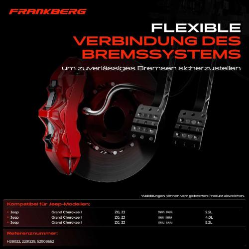 1x Bremsschlauch Bremsschläuche Hinterachse Rechts für Jeep Grand Cherokee I ZG ZJ Bild 1x Bremsschlauch Bremsschläuche Hinterachse Rechts für Jeep Grand Cherokee I ZG ZJ