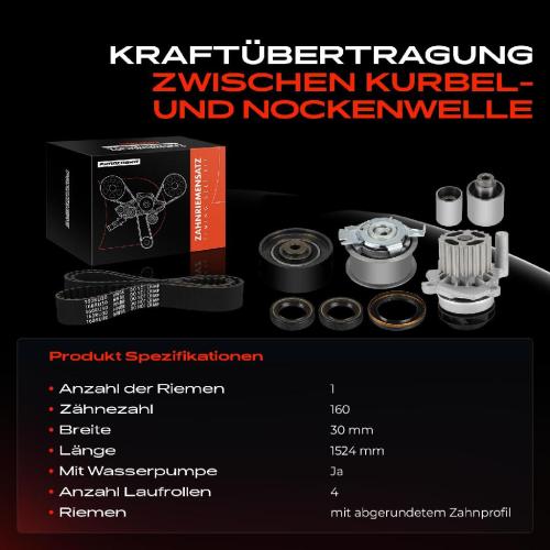 1x Zahnriemensatz Zahnriemen Wasserpumpe für VW Golf 6 Jetta 3 Audi A4 8K A5 Seat Leon Skoda Bild 1x Zahnriemensatz Zahnriemen Wasserpumpe für VW Golf 6 Jetta 3 Audi A4 8K A5 Seat Leon Skoda
