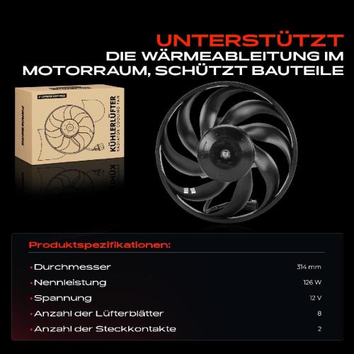 Frankberg 1x Motorkühller Einfachlüfter ohne Kühlerlüfterrahmen Opel Corsa C F08 F68 X01 1.0L-1.8L Bild Frankberg 1x Motorkühller Einfachlüfter ohne Kühlerlüfterrahmen Opel Corsa C F08 F68 X01 1.0L-1.8L