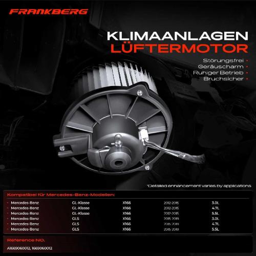 Frankberg 1x Gebläsemotor Innenraumgebläse für Mercedes-Benz X166 350 400 500 Bild Frankberg 1x Gebläsemotor Innenraumgebläse für Mercedes-Benz X166 350 400 500