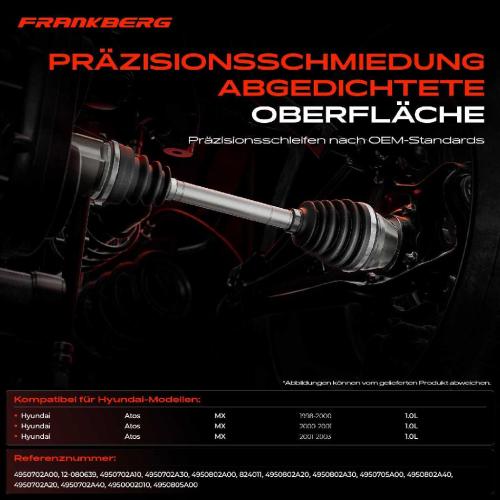 1x Antriebswelle Gelenksatz Vorderachse für Hyundai Atos MX 1.0L 1998-2003 Bild 1x Antriebswelle Gelenksatz Vorderachse für Hyundai Atos MX 1.0L 1998-2003