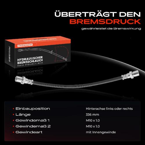 Frankberg 1x Bremsschlauch Bremsschläuche Hinterachse Links oder Rechts für Subaru Impreza GF Legacy I BC 1.6L Bild Frankberg 1x Bremsschlauch Bremsschläuche Hinterachse Links oder Rechts für Subaru Impreza GF Legacy I BC 1.6L