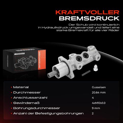 1x Hauptbremszylinder Bremszylinder für Fiat Punto 188 1.2L 1.9L 1999-2012 Bild 1x Hauptbremszylinder Bremszylinder für Fiat Punto 188 1.2L 1.9L 1999-2012