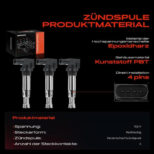 Frankberg 3x Z ndmodul Z ndspule f r VW Golf Plus V VI Polo Passat Beetle Bora Variant Caddy Kasten/MPV Bild Frankberg 3x Z ndmodul Z ndspule f r VW Golf Plus V VI Polo Passat Beetle Bora Variant Caddy Kasten/MPV