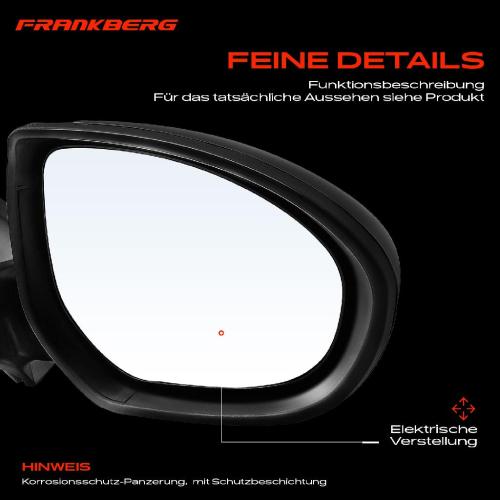 Frankberg 1x Außenspiegel Rechts für Mazda 3 Stufenheck BL 1.6L 2.0L 2.2L 2.3L 2008-2014 Bild Frankberg 1x Außenspiegel Rechts für Mazda 3 Stufenheck BL 1.6L 2.0L 2.2L 2.3L 2008-2014