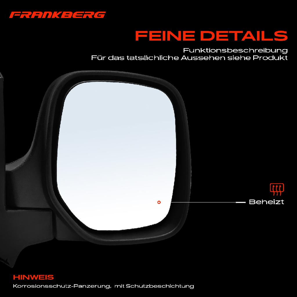 1x Außenspiegel Rechts für Citroën Berlingo First Peugeot Partner Combispace Kasten/MPV