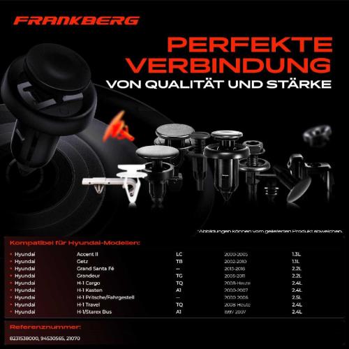 Frankberg 10x Befestigungsclips Türverkleidung für Hyundai Tucson i10 i30 KIA Carens III Bild Frankberg 10x Befestigungsclips Türverkleidung für Hyundai Tucson i10 i30 KIA Carens III