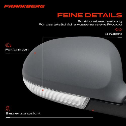 Frankberg 1x Außenspiegel Rechts für VW Passat 3C2 Variant 3C5 2005-2011 Bild Frankberg 1x Außenspiegel Rechts für VW Passat 3C2 Variant 3C5 2005-2011