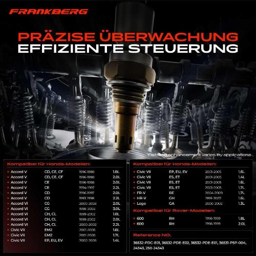 Frankberg 1x Lambdasonde Diagnosesonde Nach Katalysator für Honda Accord VI CF CG CH CK 1998-2003 Bild Frankberg 1x Lambdasonde Diagnosesonde Nach Katalysator für Honda Accord VI CF CG CH CK 1998-2003