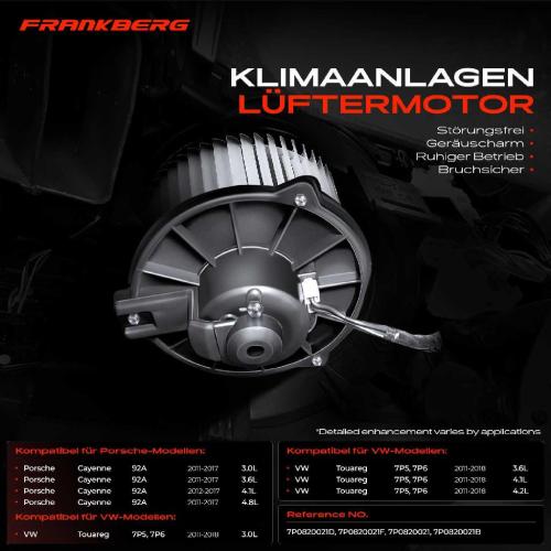 Frankberg 1x Gebläsemotor Innenraumgebläse für VW Touareg 7P5 Porsche Cayenne Bild Frankberg 1x Gebläsemotor Innenraumgebläse für VW Touareg 7P5 Porsche Cayenne