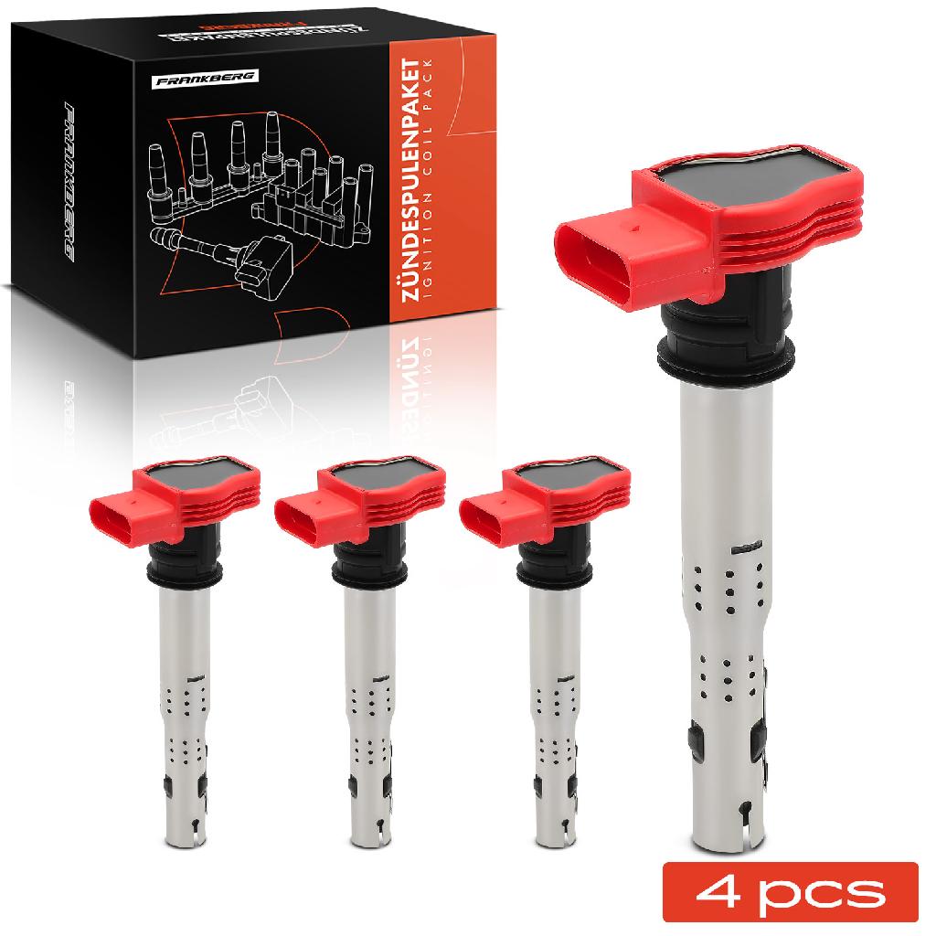 Frankberg 4x Zündmodul Zündspule für VW Touareg Audi A4 Avant Cabriolet A5 Sportback A6 Allroad A7 A8 Q5 Q7 R8 Spyder