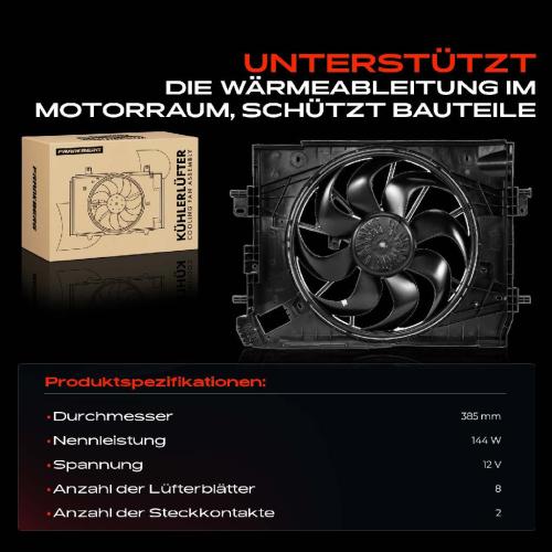 Frankberg 1x Motorkühller Einfachlüfter mit Kühlerlüfterrahmen Dacia Dokker Duster Renault Clio IV Nissan Bild Frankberg 1x Motorkühller Einfachlüfter mit Kühlerlüfterrahmen Dacia Dokker Duster Renault Clio IV Nissan