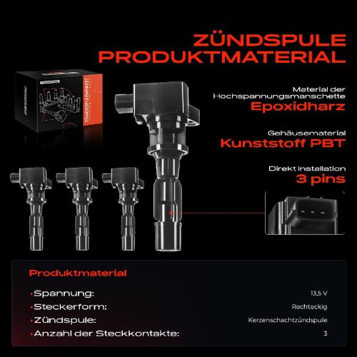 4x Zündmodul Zündspule für Mazda 3 BL 5 CR CW 2.3L 2.0L Bj ab 2005 Bild 4x Zündmodul Zündspule für Mazda 3 BL 5 CR CW 2.3L 2.0L Bj ab 2005