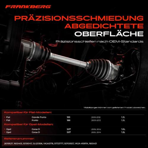 1x Antriebswelle Gelenksatz Vorderachse für Opel Corsa D S07 Fiat Grande Punto Bild 1x Antriebswelle Gelenksatz Vorderachse für Opel Corsa D S07 Fiat Grande Punto