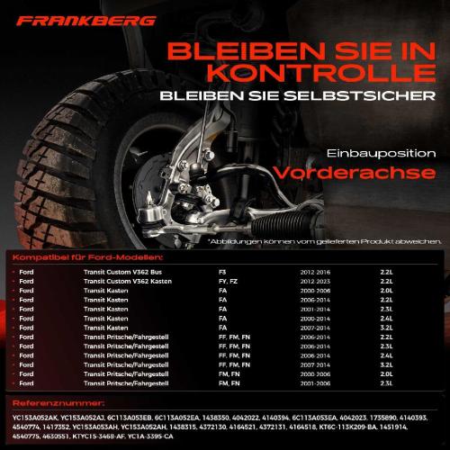 1x Querlenker Satz Vorderachse für Ford Ranger Transit Bus Custom V362 Kasten Pritsche/Fahrgestell Bild 1x Querlenker Satz Vorderachse für Ford Ranger Transit Bus Custom V362 Kasten Pritsche/Fahrgestell