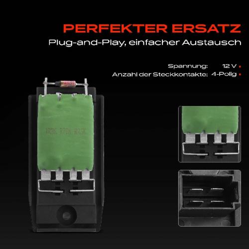 1x Widerstand Vorwiderstand Gebläsemotor für Ford Fiesta IV KA Puma Street KA Transit 1995-2008 Bild 1x Widerstand Vorwiderstand Gebläsemotor für Ford Fiesta IV KA Puma Street KA Transit 1995-2008