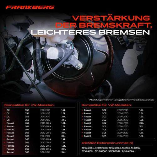1x Bremskraftverstärker für VW Passat 3C2 3C5 362 365 1ZG Bild 1x Bremskraftverstärker für VW Passat 3C2 3C5 362 365 1ZG