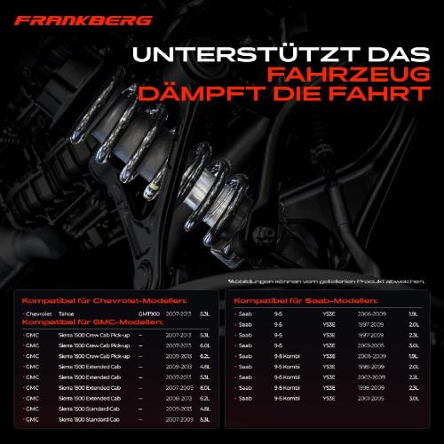 Frankberg 2x Fahrwerksfeder Vorderachse für Chevrolet Tahoe GMT900 Sierra 1500 Saab 9-5 YS3E 1997-2013 Bild Frankberg 2x Fahrwerksfeder Vorderachse für Chevrolet Tahoe GMT900 Sierra 1500 Saab 9-5 YS3E 1997-2013