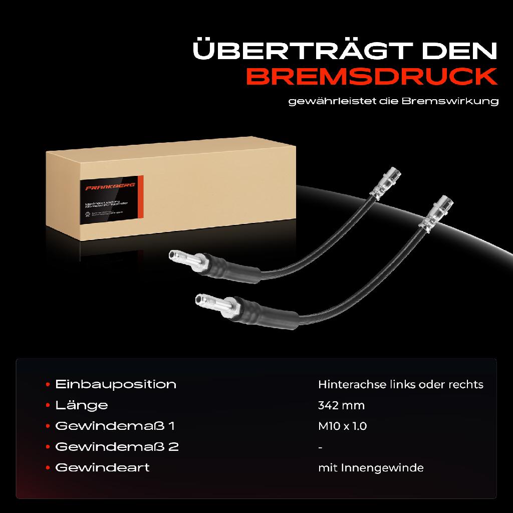 2x Bremsschlauch Bremsschläuche Hinten für Mercedes-Benz SLC R172 SLK R172