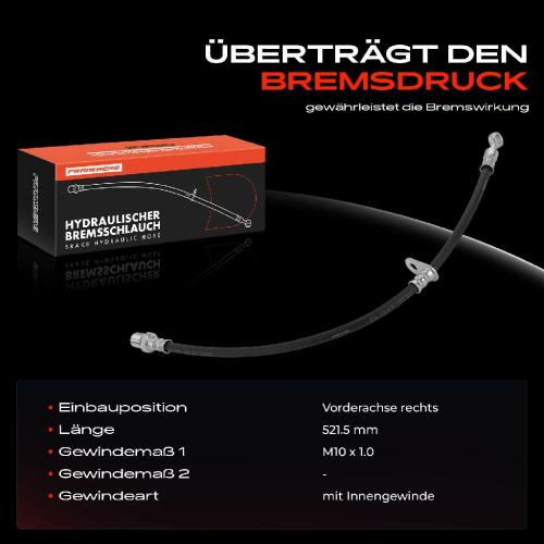 Frankberg 1x Bremsschlauch Bremsschläuche Vorderachse Rechts für Subaru Impreza Legacy III IV Outback Bild Frankberg 1x Bremsschlauch Bremsschläuche Vorderachse Rechts für Subaru Impreza Legacy III IV Outback