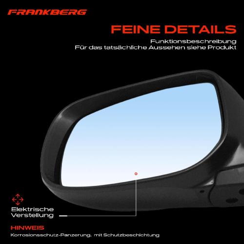 Frankberg 1x Außenspiegel Links für Toyota Yaris P9 1.0L 1.3L 1.4L 1.8L 2006-2012 Bild Frankberg 1x Außenspiegel Links für Toyota Yaris P9 1.0L 1.3L 1.4L 1.8L 2006-2012
