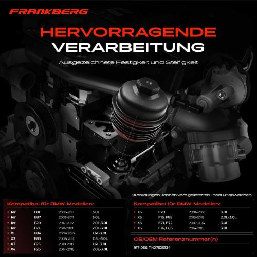 1x Ölfiltergehäuse Deckel für BMW E90 E91 E92 E93 F30 F80 E81 F20 F21 F10 E60 E61 Bild 1x Ölfiltergehäuse Deckel für BMW E90 E91 E92 E93 F30 F80 E81 F20 F21 F10 E60 E61