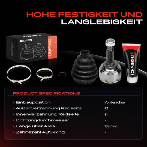 1x Antriebswelle Gelenksatz Vorderachse für Nissan Micra III K12 Note NE11 E11 Bild 1x Antriebswelle Gelenksatz Vorderachse für Nissan Micra III K12 Note NE11 E11