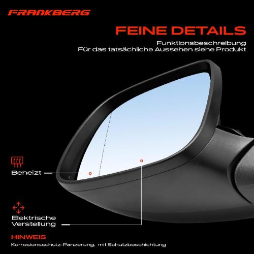 Frankberg 1x Außenspiegel Links für VW Amarok 2H S1B S6B S7 2.0L 2010-2022 Bild Frankberg 1x Außenspiegel Links für VW Amarok 2H S1B S6B S7 2.0L 2010-2022