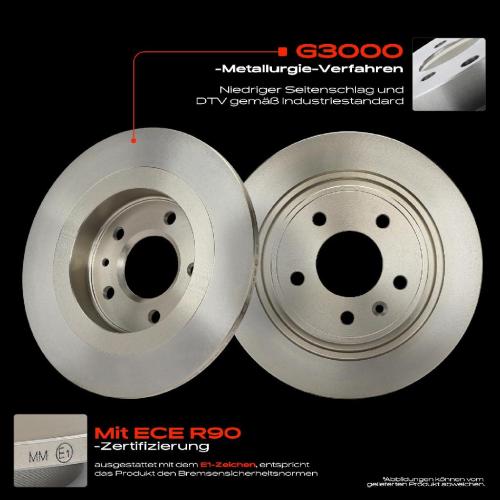 Frankberg 2x Bremsscheiben Hinterachse für Opel Ampera Astra J Caravan GTC Kasten/Kombi Bj ab 2009 Bild Frankberg 2x Bremsscheiben Hinterachse für Opel Ampera Astra J Caravan GTC Kasten/Kombi Bj ab 2009