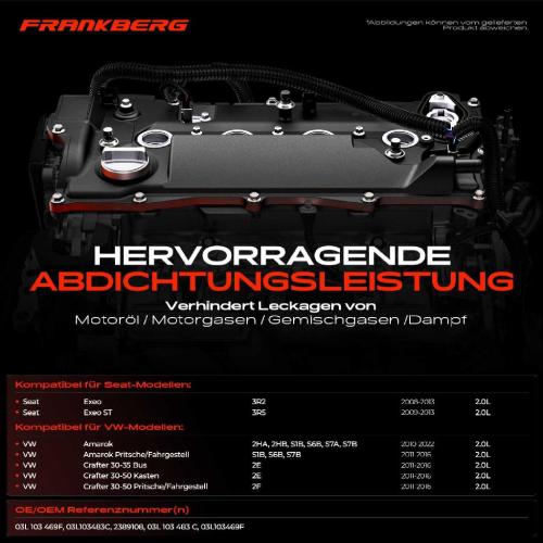 Frankberg 1x Ventildeckel Zylinderkopfhaube für VW Amarok Crafter 30-35 30-50 Seat Exeo ST 2.0L Bild Frankberg 1x Ventildeckel Zylinderkopfhaube für VW Amarok Crafter 30-35 30-50 Seat Exeo ST 2.0L