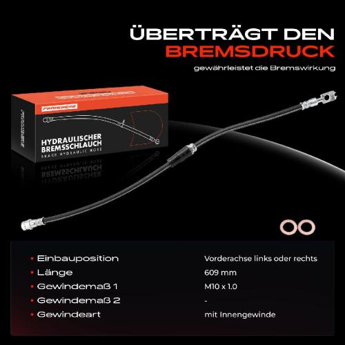 Frankberg 1x Bremsschlauch Bremsschläuche Vorderachse Links oder Rechts für VW Golf VI Beetle 5C1 5C2 Jetta IV Bild Frankberg 1x Bremsschlauch Bremsschläuche Vorderachse Links oder Rechts für VW Golf VI Beetle 5C1 5C2 Jetta IV