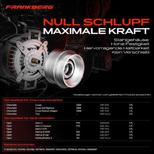 1x Generatorfreilauf Lichtmaschine für Opel Astra J Meriva B Chevrolet Cruze Trax Bild 1x Generatorfreilauf Lichtmaschine für Opel Astra J Meriva B Chevrolet Cruze Trax