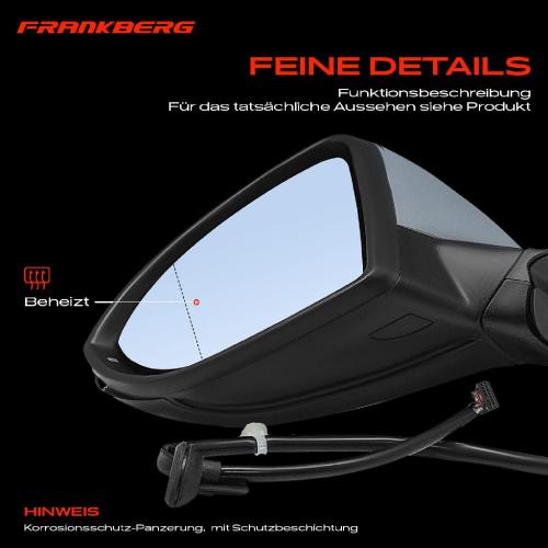 Frankberg 1x Außenspiegel Links für VW Golf VII 5G1 BE Variant BA5 BV5 2012-2021 Bild Frankberg 1x Außenspiegel Links für VW Golf VII 5G1 BE Variant BA5 BV5 2012-2021