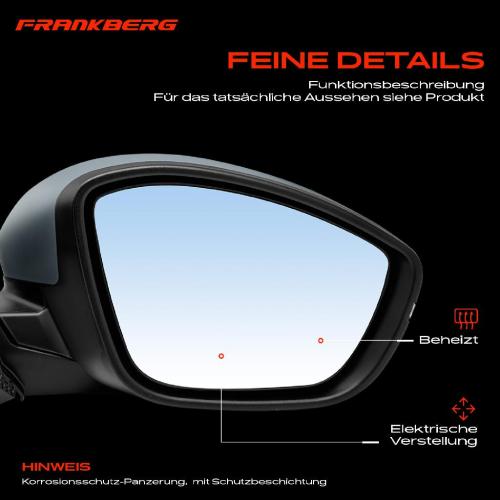 Frankberg 1x Außenspiegel Rechts für Opel Corsa F P2JO Peugeot 208 II UB UJ UP UW Bj ab 2019 Bild Frankberg 1x Außenspiegel Rechts für Opel Corsa F P2JO Peugeot 208 II UB UJ UP UW Bj ab 2019