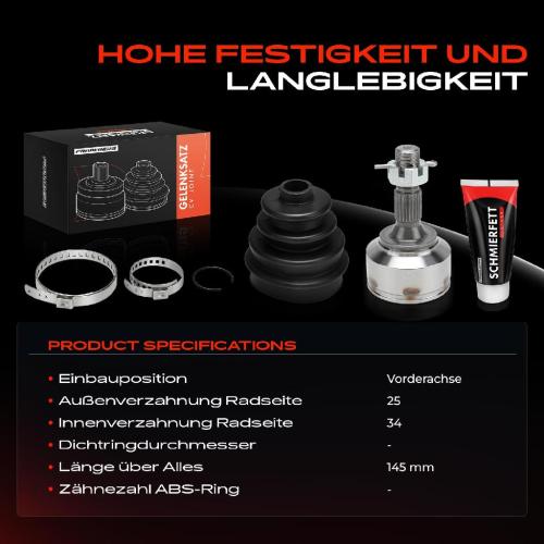 Frankberg 1x Antriebswelle Gelenksatz Vorderachse f r Citro n C5 1 2 DC DE RC RE Peugeot Partner Bild Frankberg 1x Antriebswelle Gelenksatz Vorderachse f r Citro n C5 1 2 DC DE RC RE Peugeot Partner