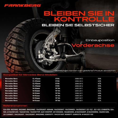 1x Querlenker Satz Vorderachse für Mercedes-Benz GL-Klasse X164 M-Klasse W164 3.0L 4.0L 2005-2012 Bild 1x Querlenker Satz Vorderachse für Mercedes-Benz GL-Klasse X164 M-Klasse W164 3.0L 4.0L 2005-2012