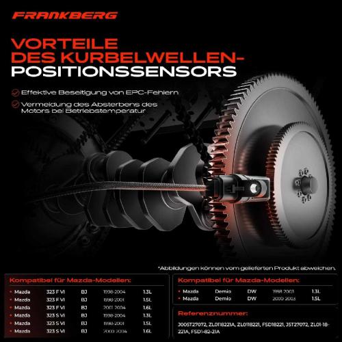 1x Kurbelwellensensor Impulsgeber für Mazda 323 F VI 323 S VI 1998-2004 1.4L 1.5L 1.6L Bild 1x Kurbelwellensensor Impulsgeber für Mazda 323 F VI 323 S VI 1998-2004 1.4L 1.5L 1.6L