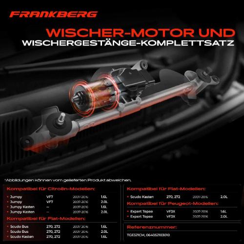 Frankberg 1x Wischerarm Scheibenwischer Vorne für Citroën Jumpy Fiat Scudo Bild Frankberg 1x Wischerarm Scheibenwischer Vorne für Citroën Jumpy Fiat Scudo