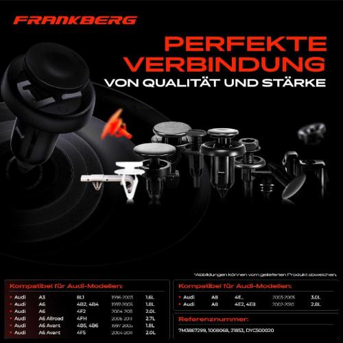 Frankberg 10x Befestigungsclips Türdichtung für VW Polo Audi A3 A6 A7 A8 Ford Escort Seat Bild Frankberg 10x Befestigungsclips Türdichtung für VW Polo Audi A3 A6 A7 A8 Ford Escort Seat