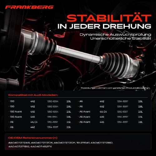 1x Antriebswelle Vorderachse Links für Audi 100 Avant 4A2 4A5 A6 4A C4 1990-1997 Bild 1x Antriebswelle Vorderachse Links für Audi 100 Avant 4A2 4A5 A6 4A C4 1990-1997