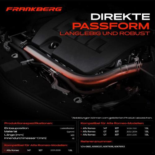 1x Kühlerschlauch Turboschlauch für Alfa Romeo 147 937 GT 1.9L 2001-2010 Bild 1x Kühlerschlauch Turboschlauch für Alfa Romeo 147 937 GT 1.9L 2001-2010