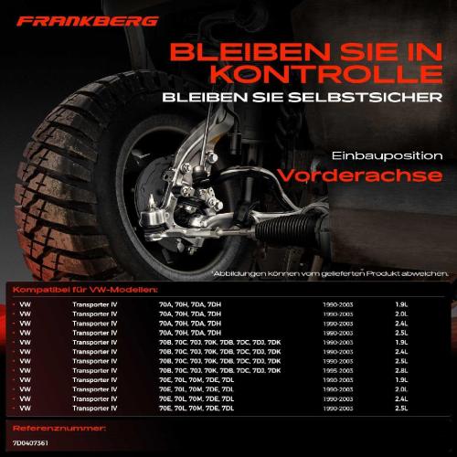 2x Traggelenk Vorderachse für VW Transporter IV Bus Kasten Pritsche/Fahrgestell 2.4L 2.5L 2.8L 1990-2003 Bild 2x Traggelenk Vorderachse für VW Transporter IV Bus Kasten Pritsche/Fahrgestell 2.4L 2.5L 2.8L 1990-2003