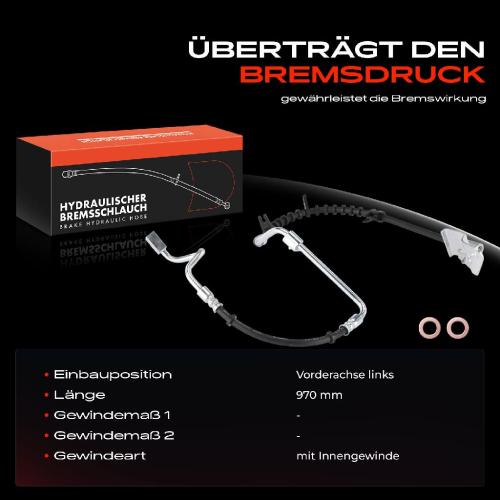 1x Bremsschlauch Bremsschläuche Vorderachse Links für Jeep Grand Cherokee 2 WG WJ 1999-2005 Bild 1x Bremsschlauch Bremsschläuche Vorderachse Links für Jeep Grand Cherokee 2 WG WJ 1999-2005