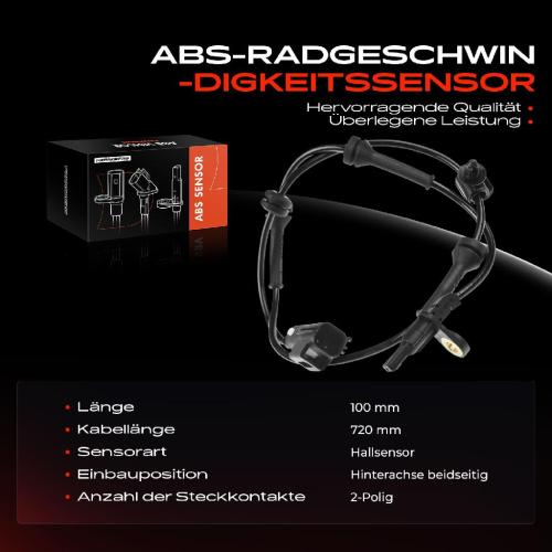 1x ABS Sensor Hinterachse beidseitig für Land Rover Freelander 2 L359 2.0L 2.2L 3.2L 2006-2014 Bild 1x ABS Sensor Hinterachse beidseitig für Land Rover Freelander 2 L359 2.0L 2.2L 3.2L 2006-2014