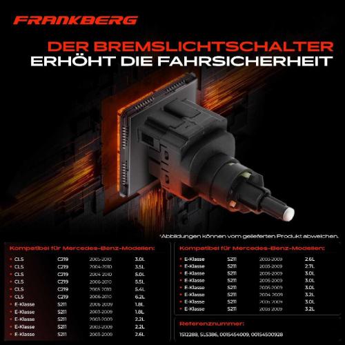 1x Bremslichtschalter für Mercedes-Benz E-Klasse W211 S211 CLS C219 1.8L Bild 1x Bremslichtschalter für Mercedes-Benz E-Klasse W211 S211 CLS C219 1.8L