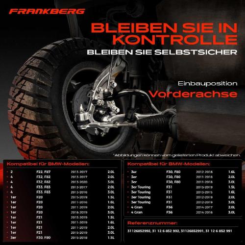 Frankberg 2x Querlenker Vorderachse für BMW 1er F20 F20 F21 2 Coupe F22 F87 3 Gran Turismo F34 3er F30 F80 Bild Frankberg 2x Querlenker Vorderachse für BMW 1er F20 F20 F21 2 Coupe F22 F87 3 Gran Turismo F34 3er F30 F80
