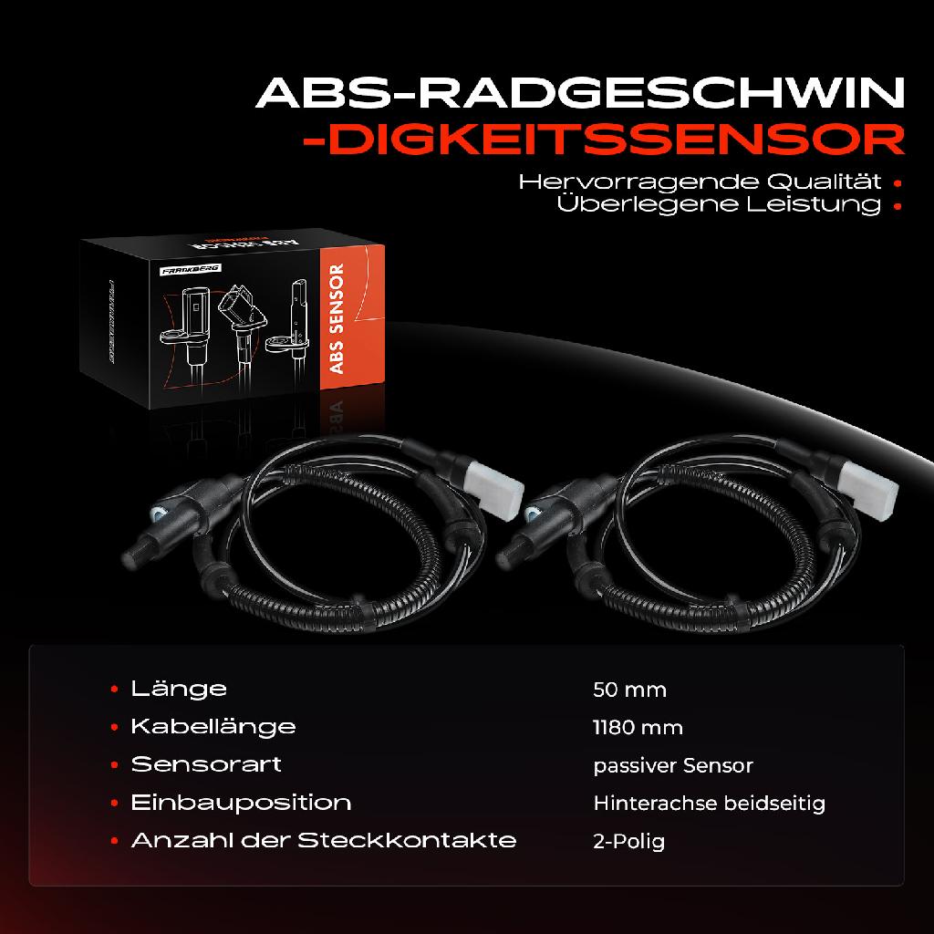 2x ABS Sensor Hinten für Ford Cougar Mondeo II Stufenheck 2.0L 2.5L 1.6L 1.8L 1997-2000